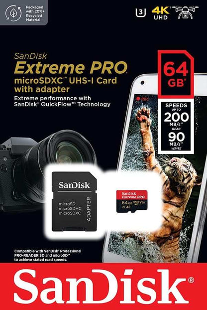 DATA KIT | 5-in-1 Universal Card Reader Adapter & SanDisk Extreme PRO microSDXC Bundle (64GB/128GB)