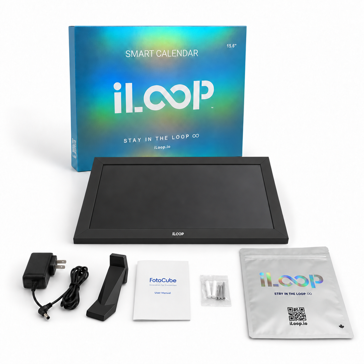 iLoop 15.6” Digital Calendar 32GB | 3 Modes: Calendar, Wi-Fi Photo and Video Frame & Art Gallery | Touchscreen