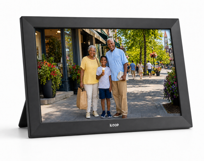 iloop 15.6” Digital Photo Frame | WiFi Touch Screen, 32 GB | Frameo App | Tabletop or Wall-Mounted