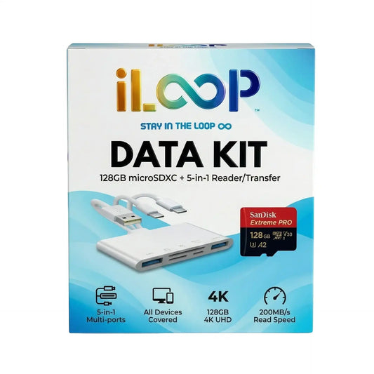 DATA KIT | 5-in-1 Universal Card Reader Adapter & SanDisk Extreme PRO microSDXC Bundle (64GB/128GB)