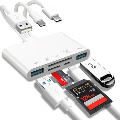 DATA KIT | 5-in-1 Universal Card Reader Adapter & SanDisk Extreme PRO microSDXC Bundle (64GB/128GB)
