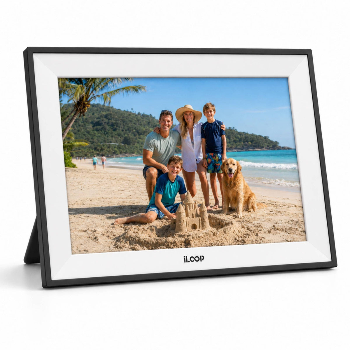 iloop 15.6” Digital Photo Frame | WiFi Touch Screen, 32 GB | Frameo App | Tabletop or Wall-Mounted