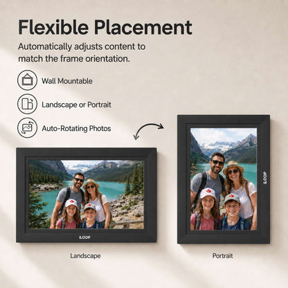iloop 15.6” Digital Photo Frame | WiFi Touch Screen, 32 GB | Frameo App | Tabletop or Wall-Mounted