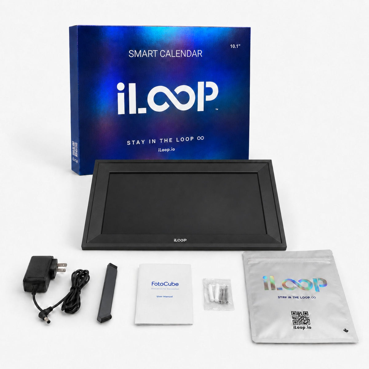 iLoop 10.1” Digital Calendar 32GB | 3 Modes: Calendar, Wi-Fi Photo and Video Frame & Art Gallery | Touchscreen