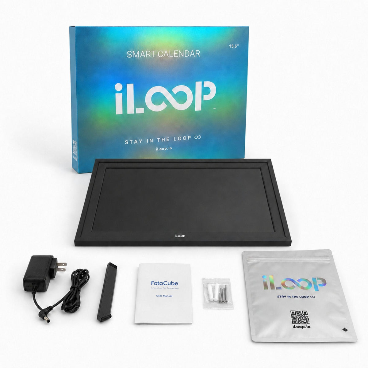 iLoop 15.6” Digital Calendar 32GB | 3 Modes: Calendar, Wi-Fi Photo and Video Frame & Art Gallery | Touchscreen