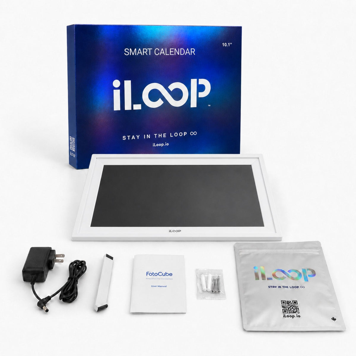 iLoop 10.1” Digital Calendar 32GB | 3 Modes: Calendar, Wi-Fi Photo and Video Frame & Art Gallery | Touchscreen