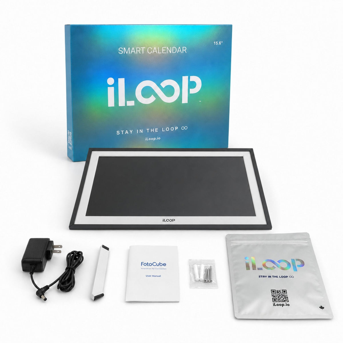 iLoop 15.6” Digital Calendar 32GB | 3 Modes: Calendar, Wi-Fi Photo and Video Frame & Art Gallery | Touchscreen