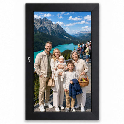 iloop 15.6” Digital Photo Frame | WiFi Touch Screen, 32 GB | Frameo App | Tabletop or Wall-Mounted