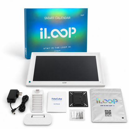 iLoop 15.6” Smart Digital Calendar Pro | 32GB Internal Memory | FotoCube Ai Voice Command | Chore Chart, Photo & Video Frame