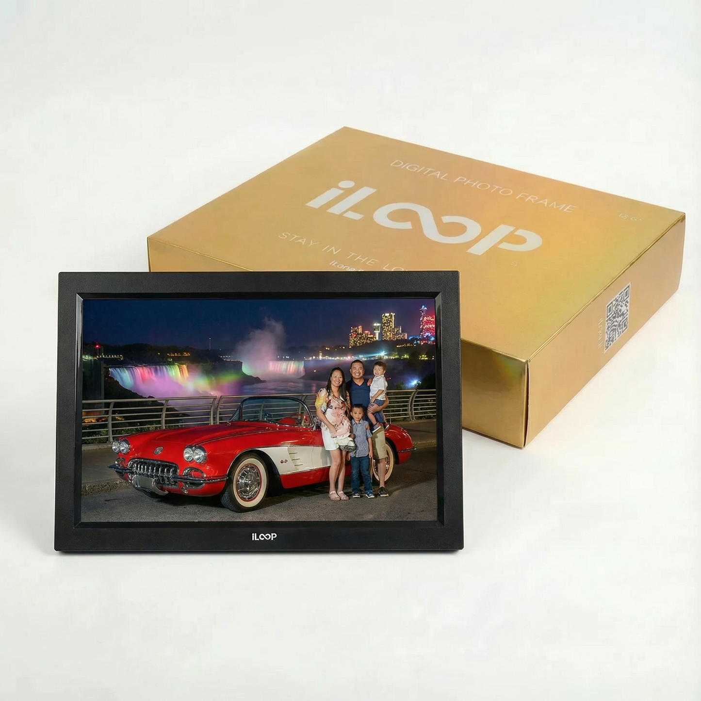 iloop 15.6” Digital Photo Frame | WiFi Touch Screen, 32 GB | Frameo App | Tabletop or Wall-Mounted